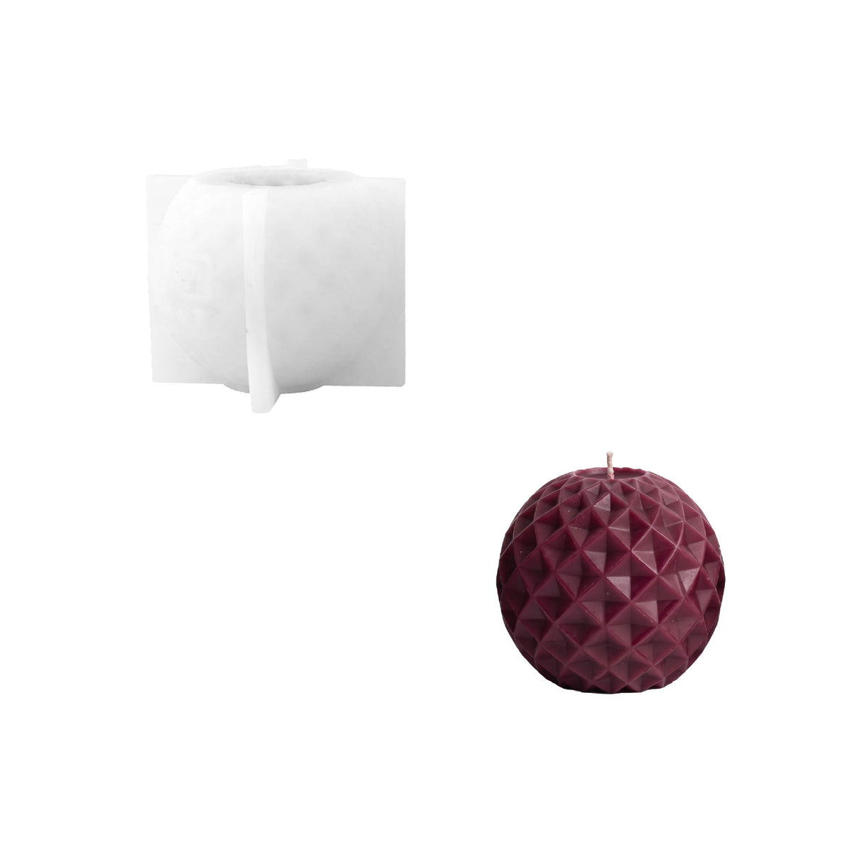 Coleção de moldes de silicone para velas de bolas de Natal com padrão geométrico