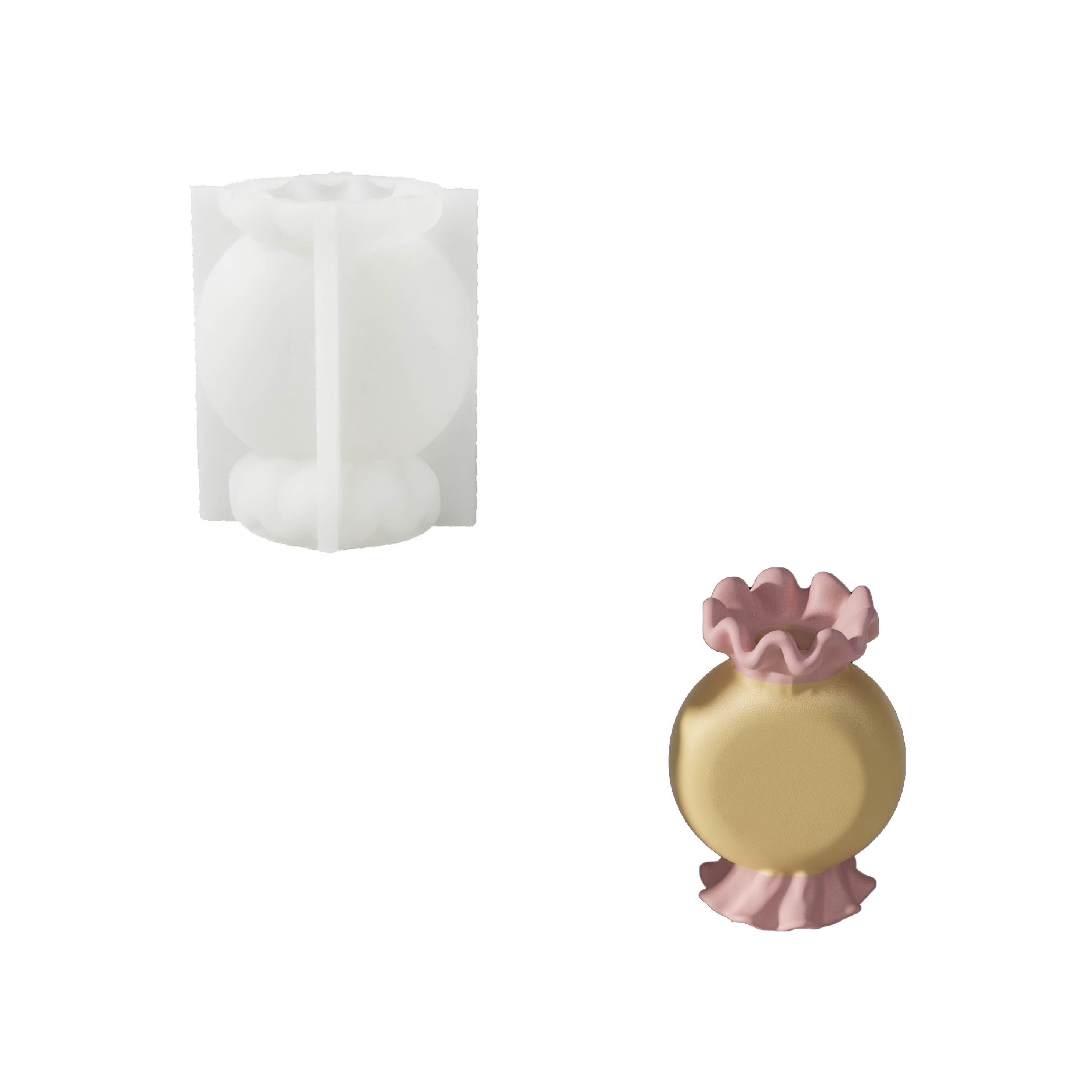 Ruffle Candy Candle Holder Silicone  Mold Collection