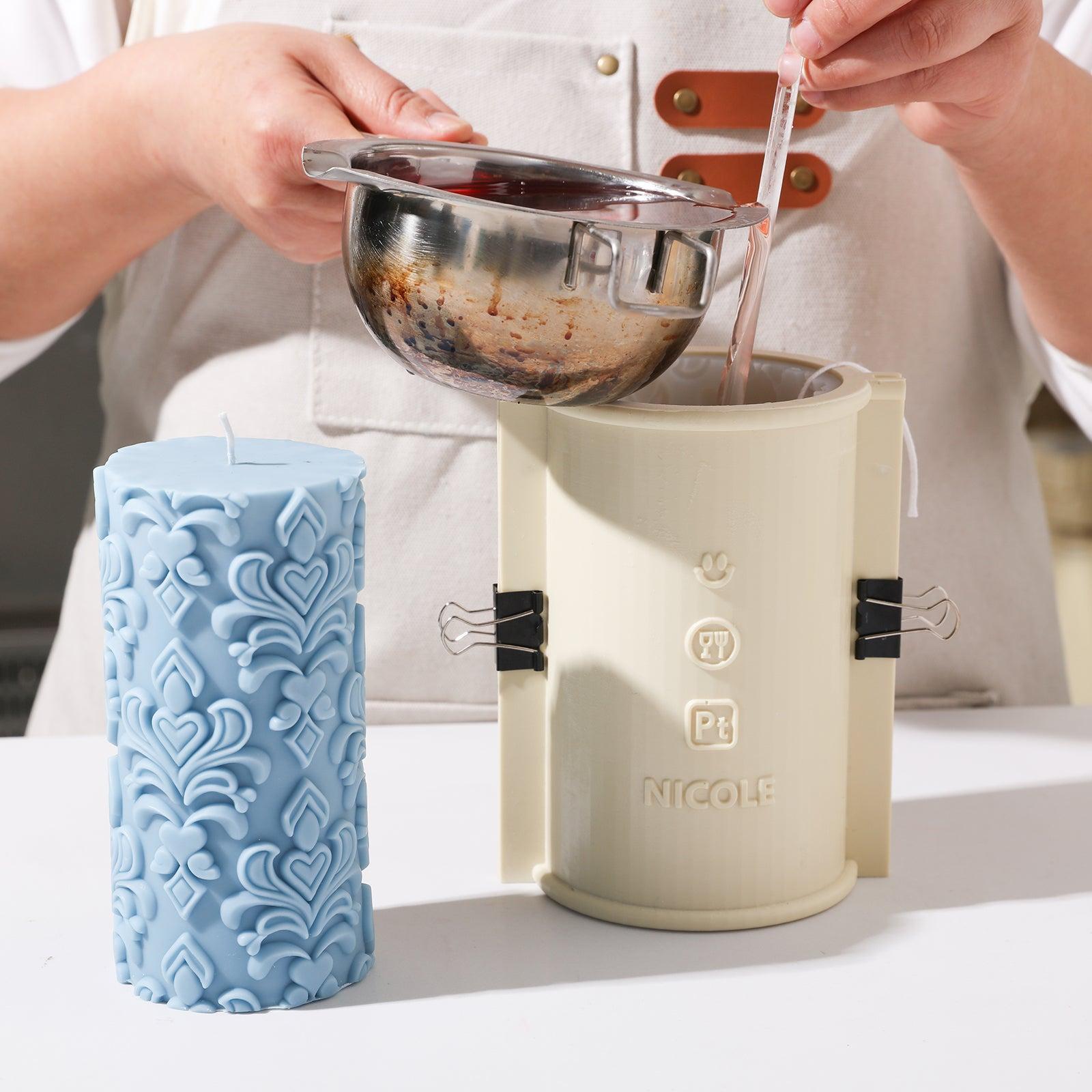 Crafting relief patterned candles, effortlessly expressing creativity.