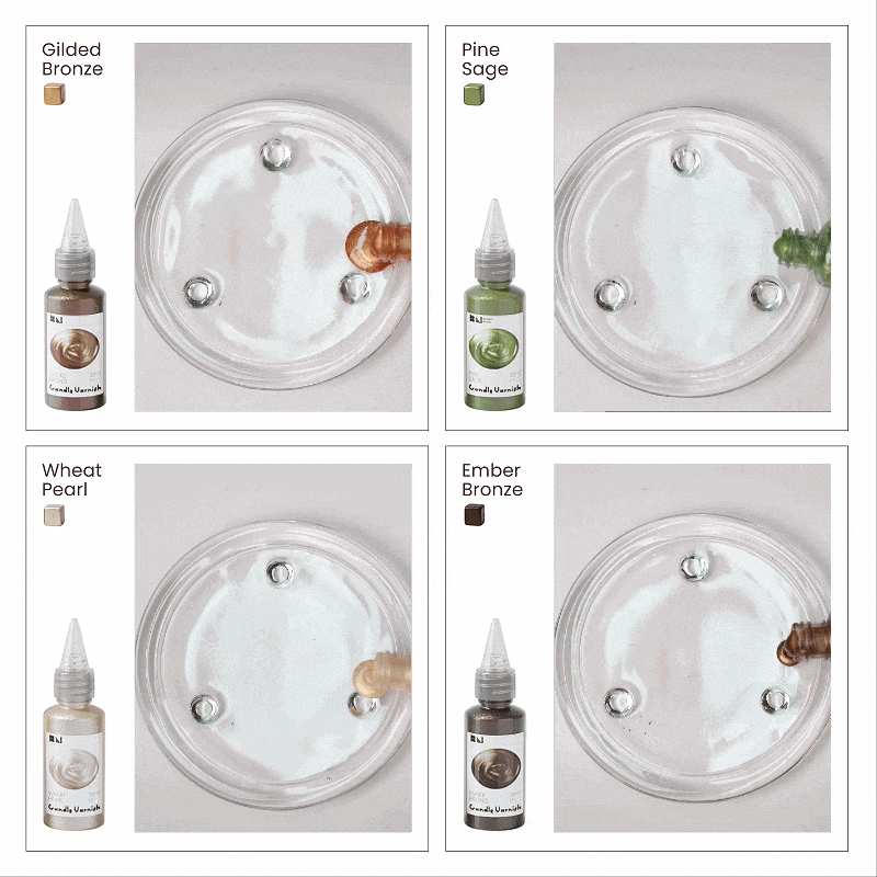 Colored Glossy Candle Varnish Set -4 Of Christmas Forest Color