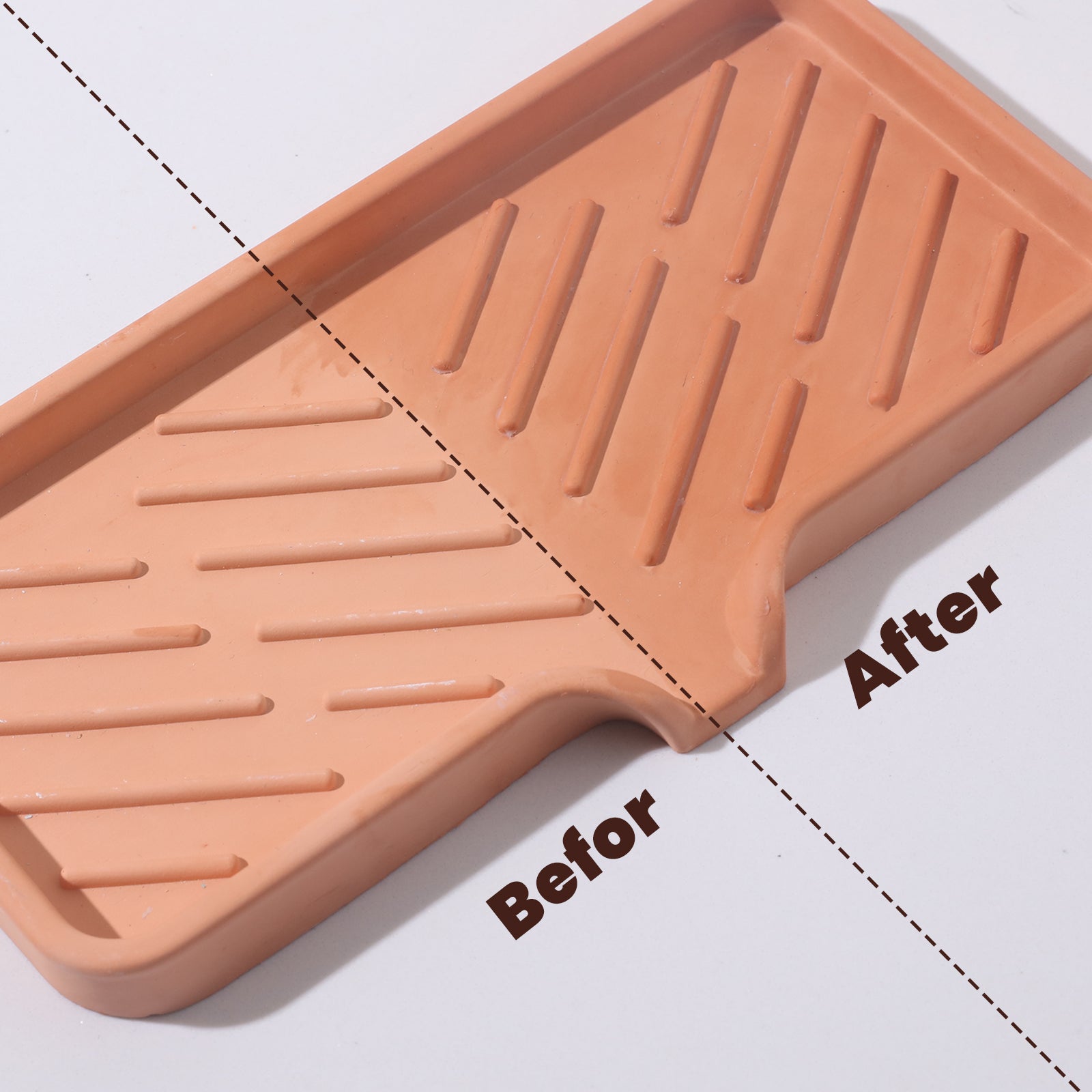 Comparison image of before and after polishing. Witness the transformative results with Boowannicole's Sealer Wax. Enhance the beauty of your surfaces through meticulous polishing, capturing the striking difference in a single glance.