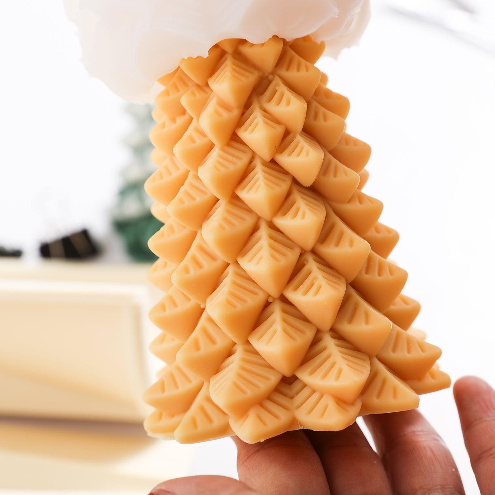 Orange 6-Inch Christmas Pine Candle Comes Out of Silicone Mold - Boowan Nicole