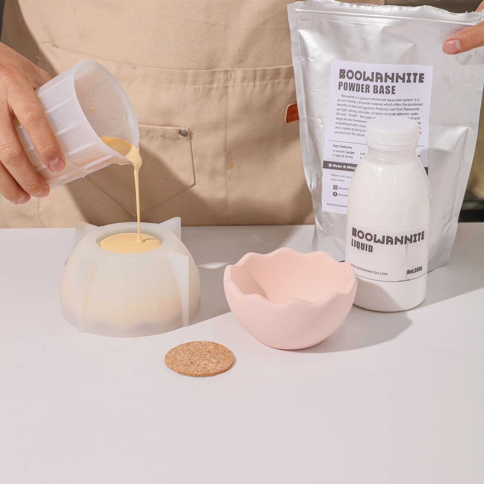 Make an eggshell bowl using boowannite materials and molds