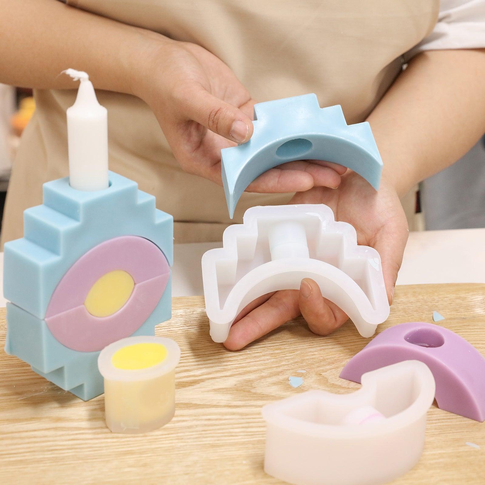 Handheld Display Eye Shape-Stackable and White Silicone Mold-Boowan Nicole