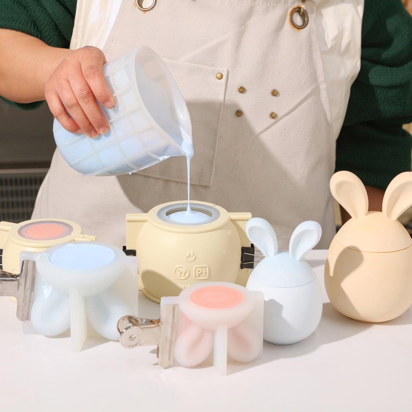 Make Easter Bunny Candle Jars with Silicone Molds