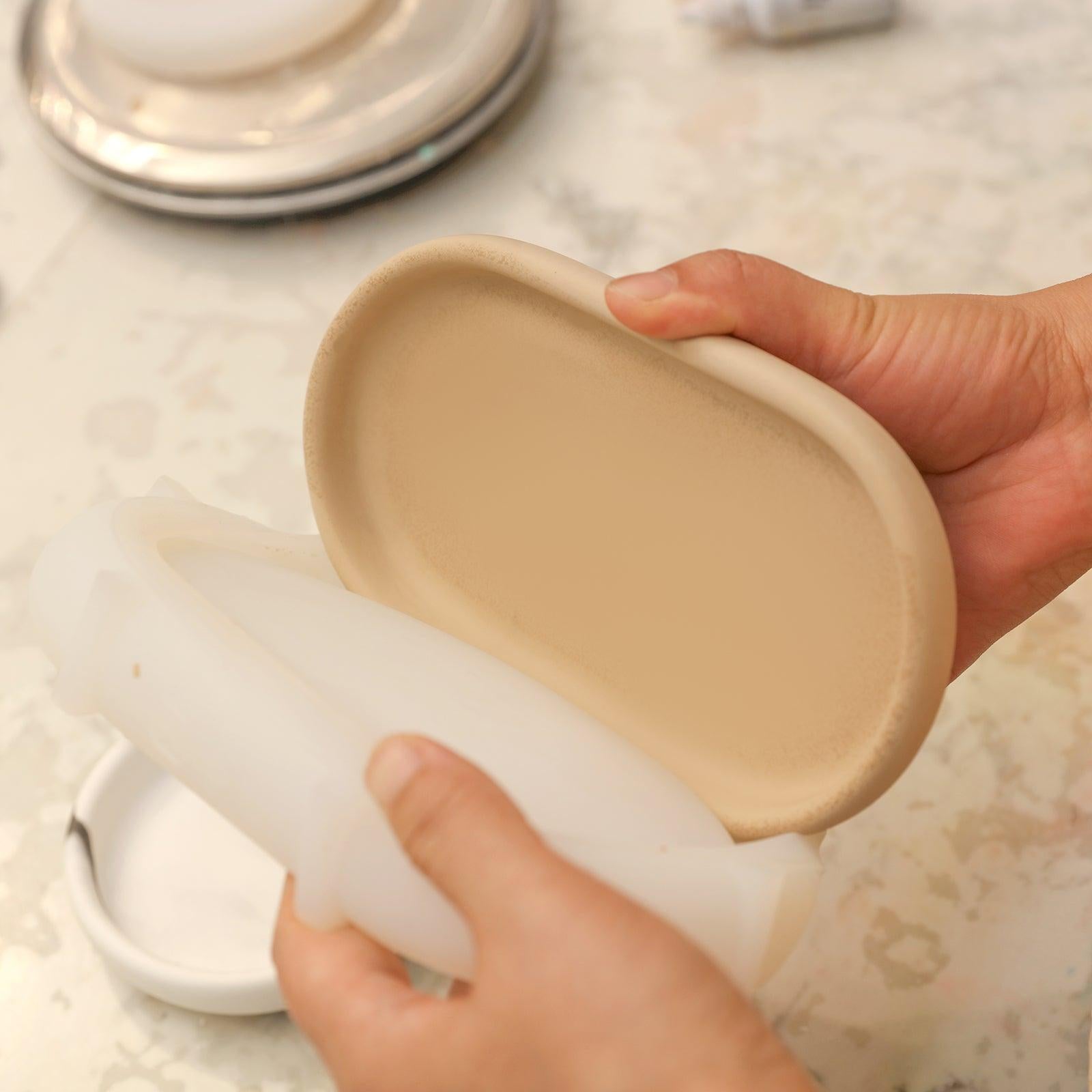 Minimalist Oval Tray Silicone Mold-Boowan Nicole in Yellow from Silicone Mold