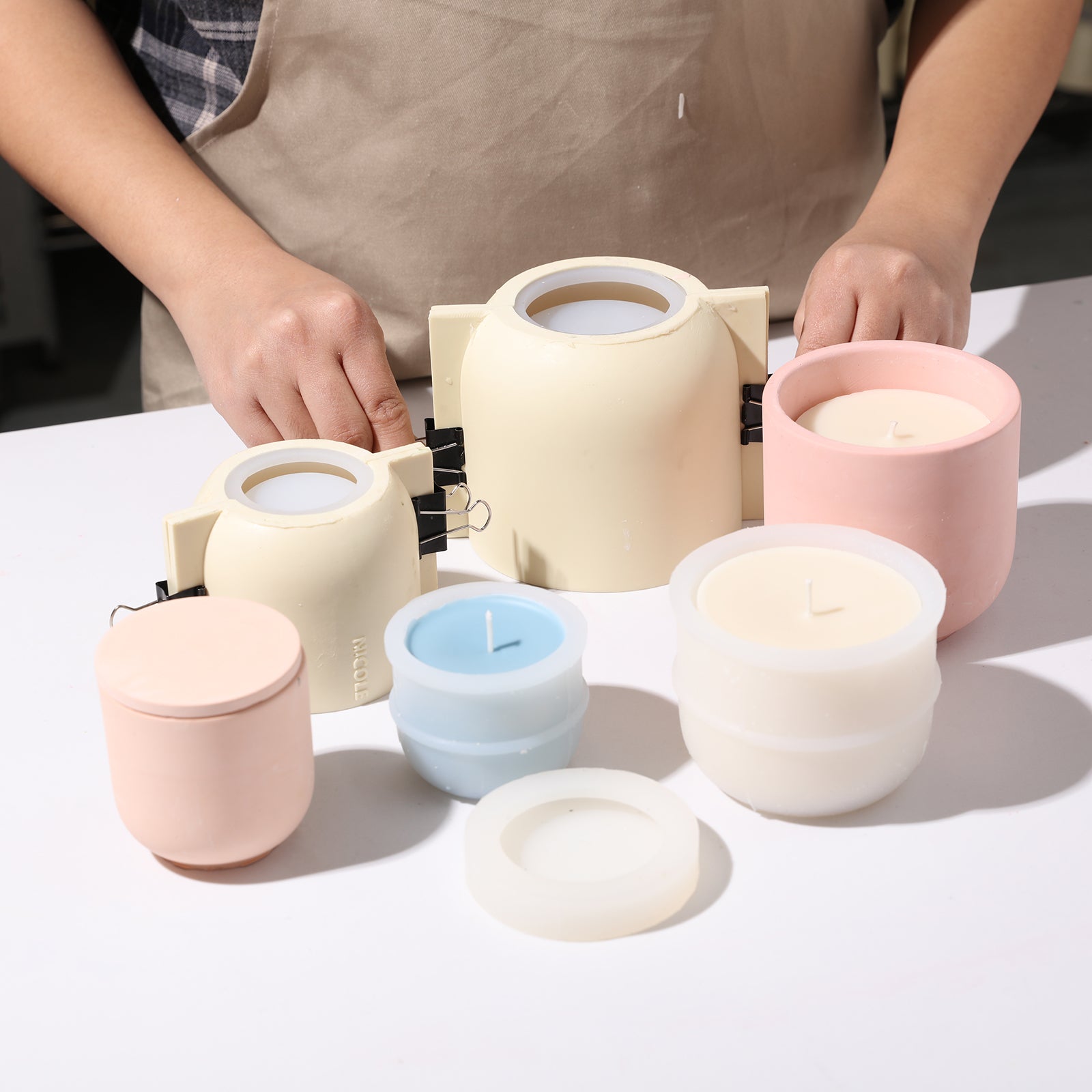 Make candle jars with silicone mold set