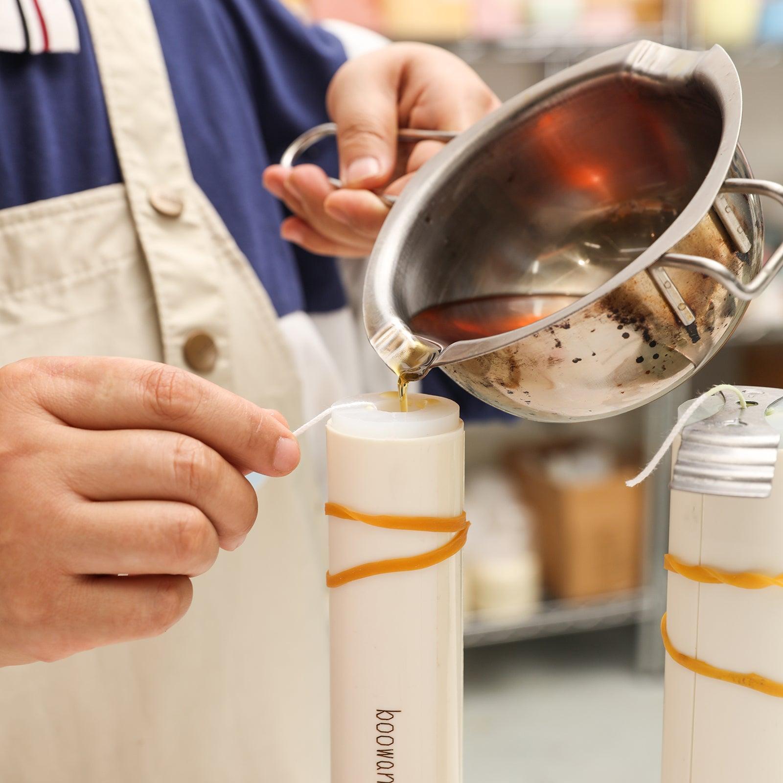 Boowannicole's Silicone Mold in Action - Experience the art of candle-making as wax gracefully pours into our premium silicone mold, capturing the essence of creativity and craftsmanship.