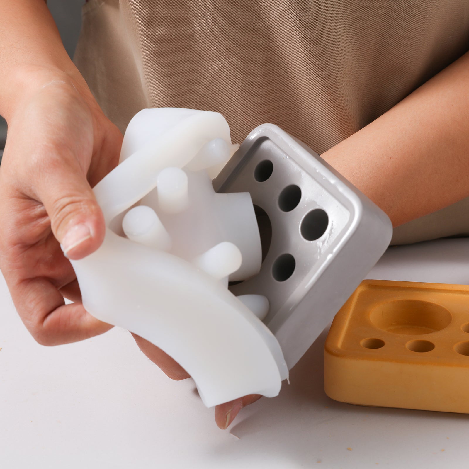 Gray Square Multi-Functional Stationery Support - Boowan Nicole from Silicone Mold