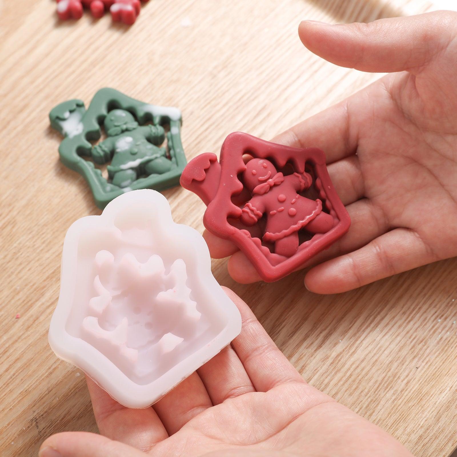 Red Stellar Ginger Candle Jar Decoration and White Silicone Mold Display in Hand - Boowan Nicole