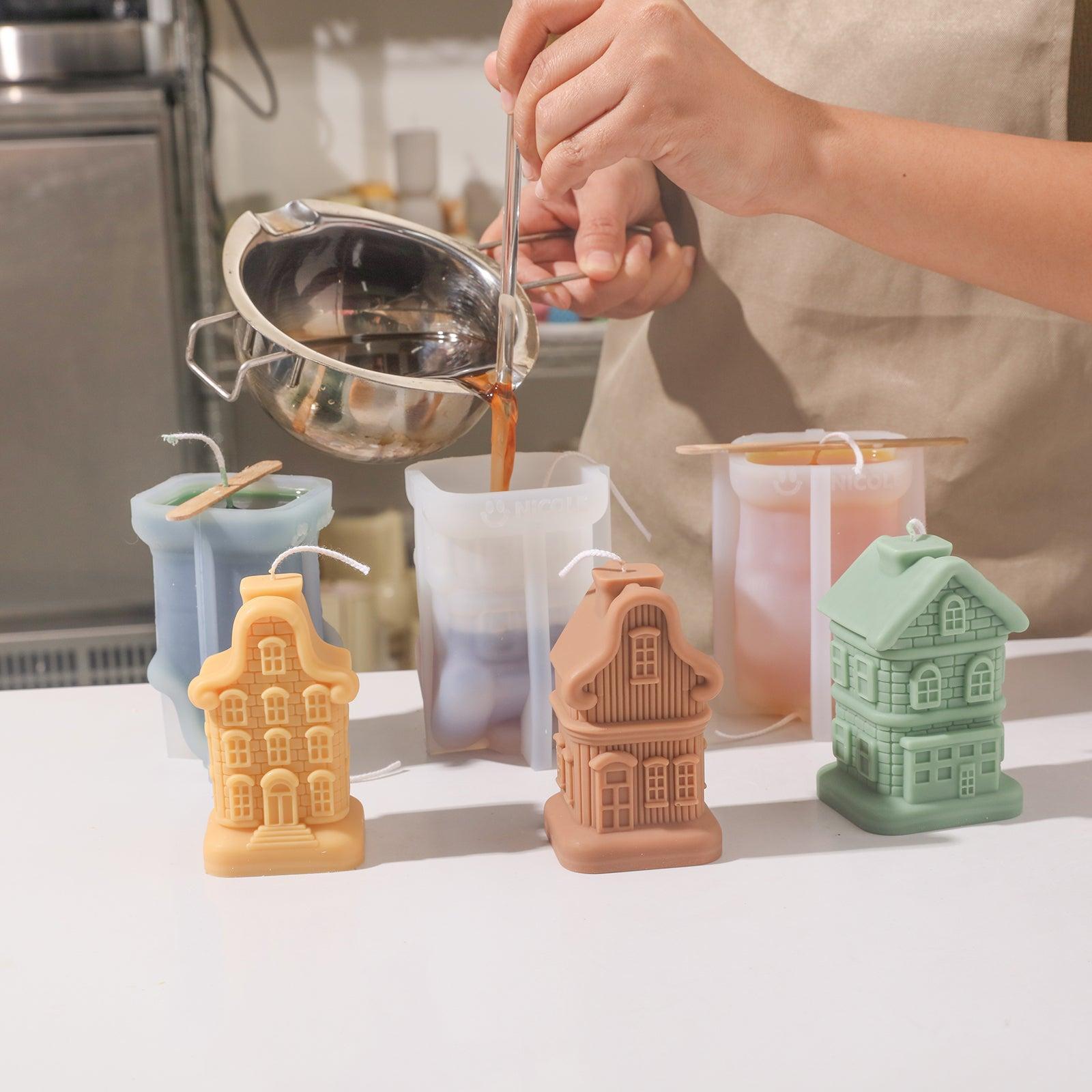 Use silicone molds to create sweet abode candles.