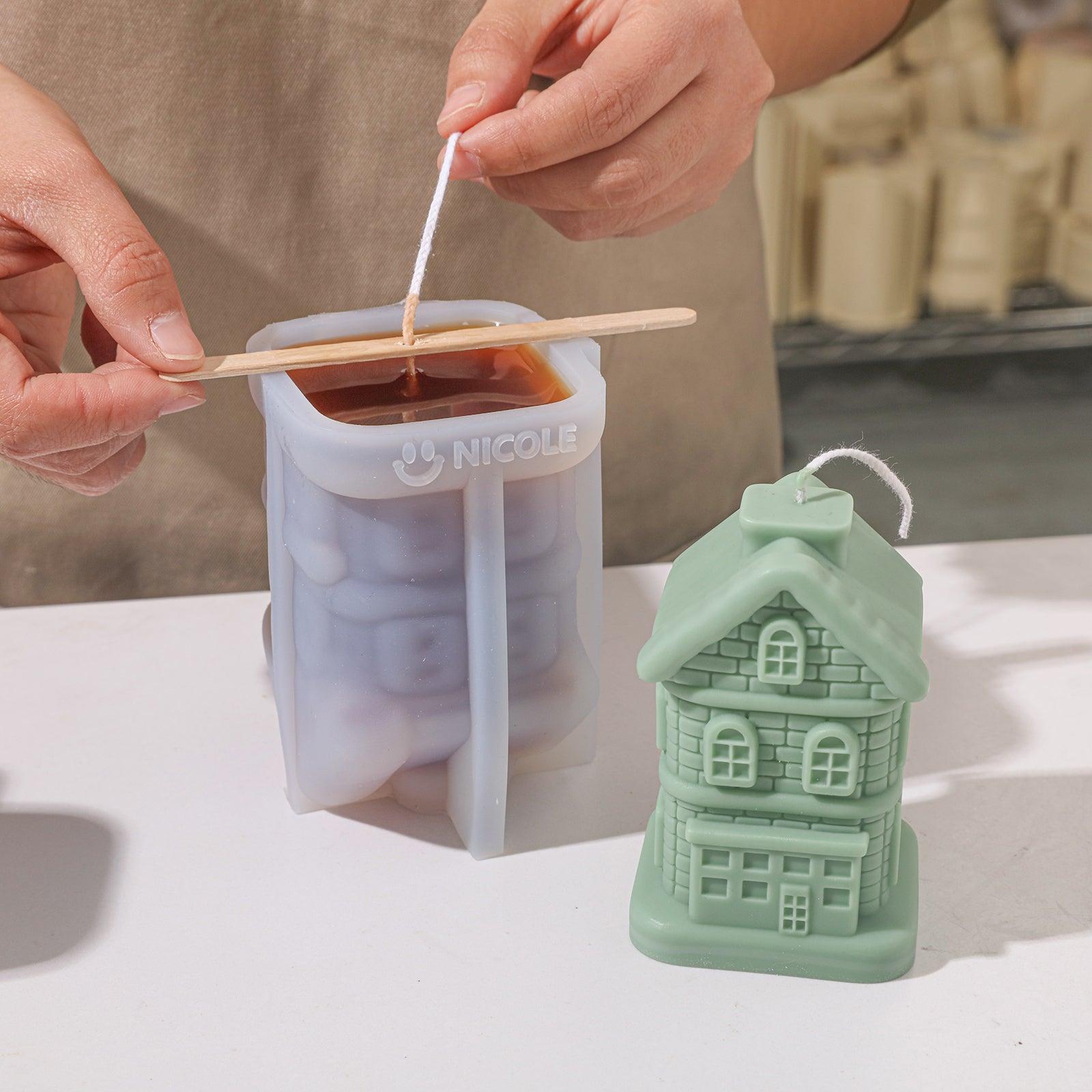 Pour liquid wax into silicone molds, designed by Boowan Nicole.