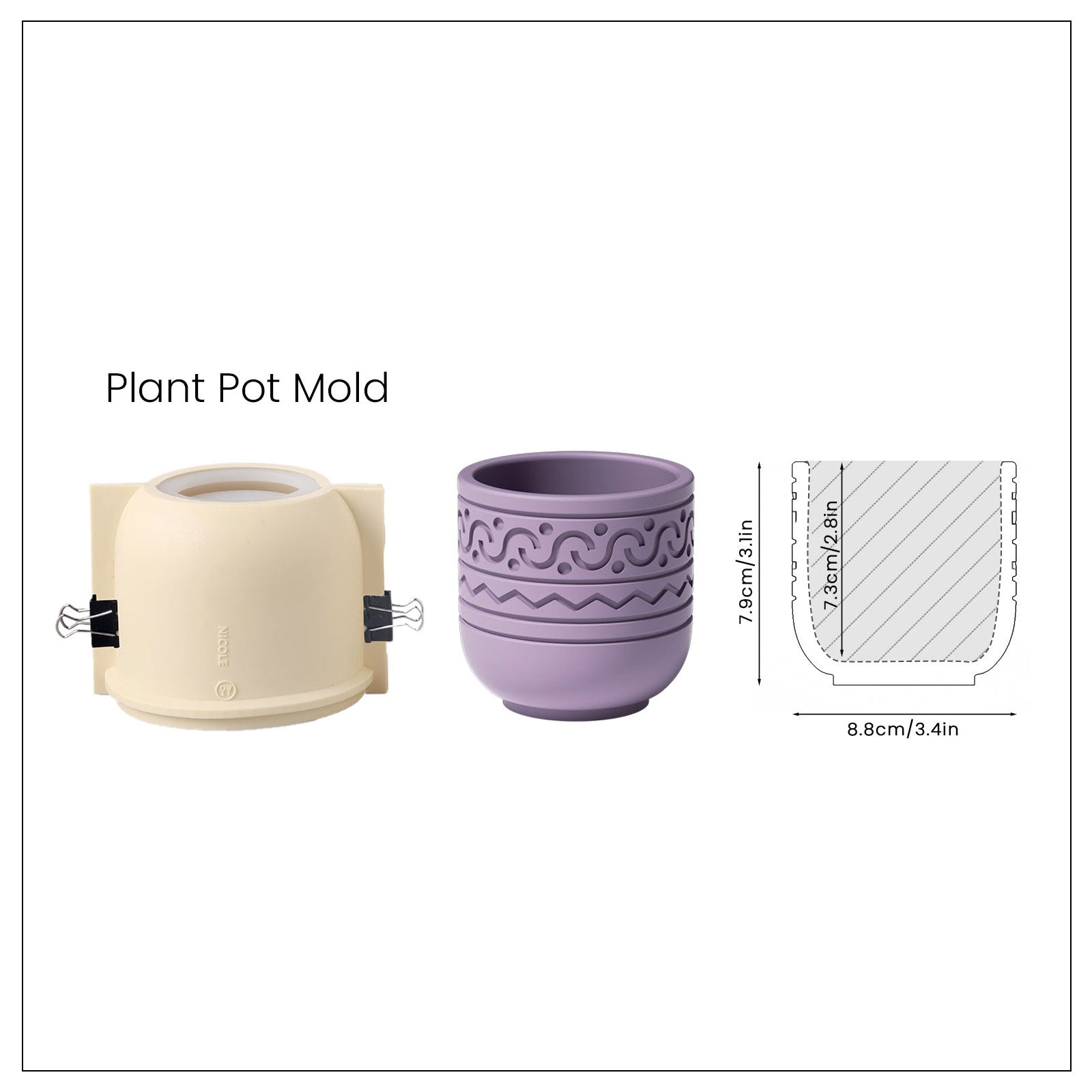 Silikonform für Blumentopf und Tablett mit Betonmuster