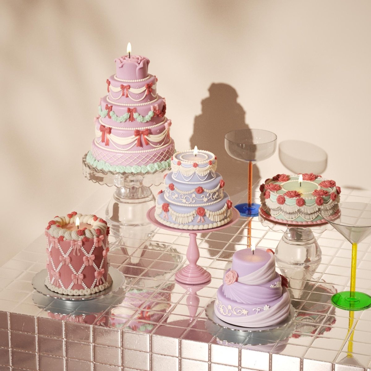 Wedding Cake Candle Silicone Mold Collection3D Candle MoldLZ0813