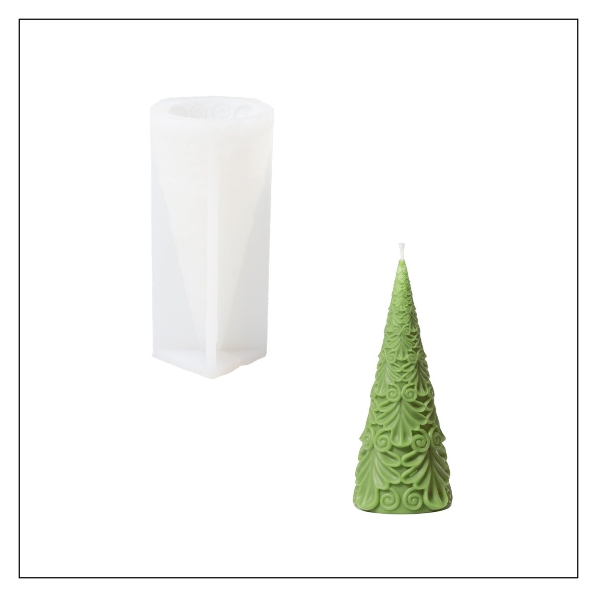 Relief Christmas Tree Candle Silicone Mold3D Candle MoldLZ0762