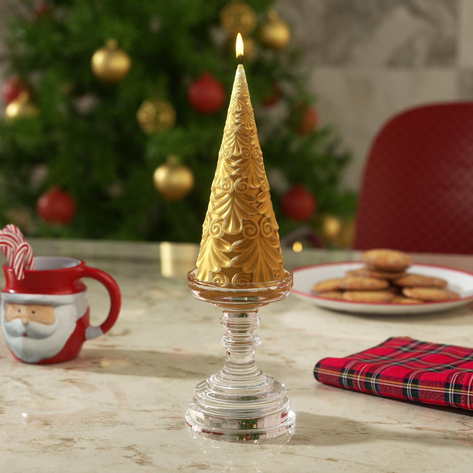 Relief Christmas Tree Candle Silicone Mold