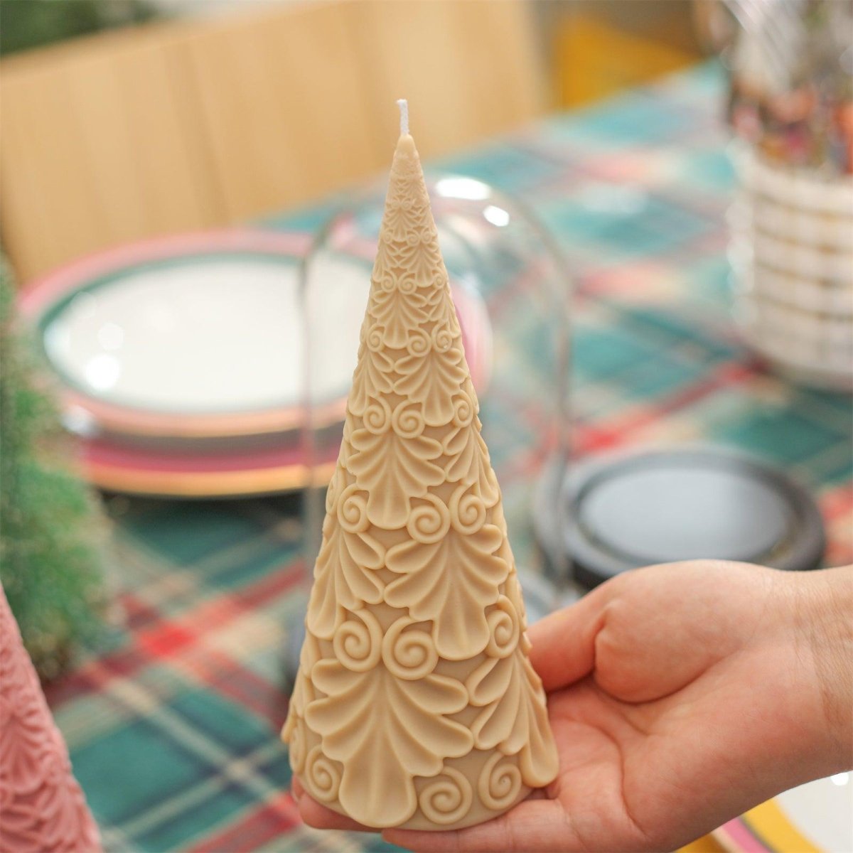 Relief Christmas Tree Candle Silicone Mold3D Candle MoldLZ0762