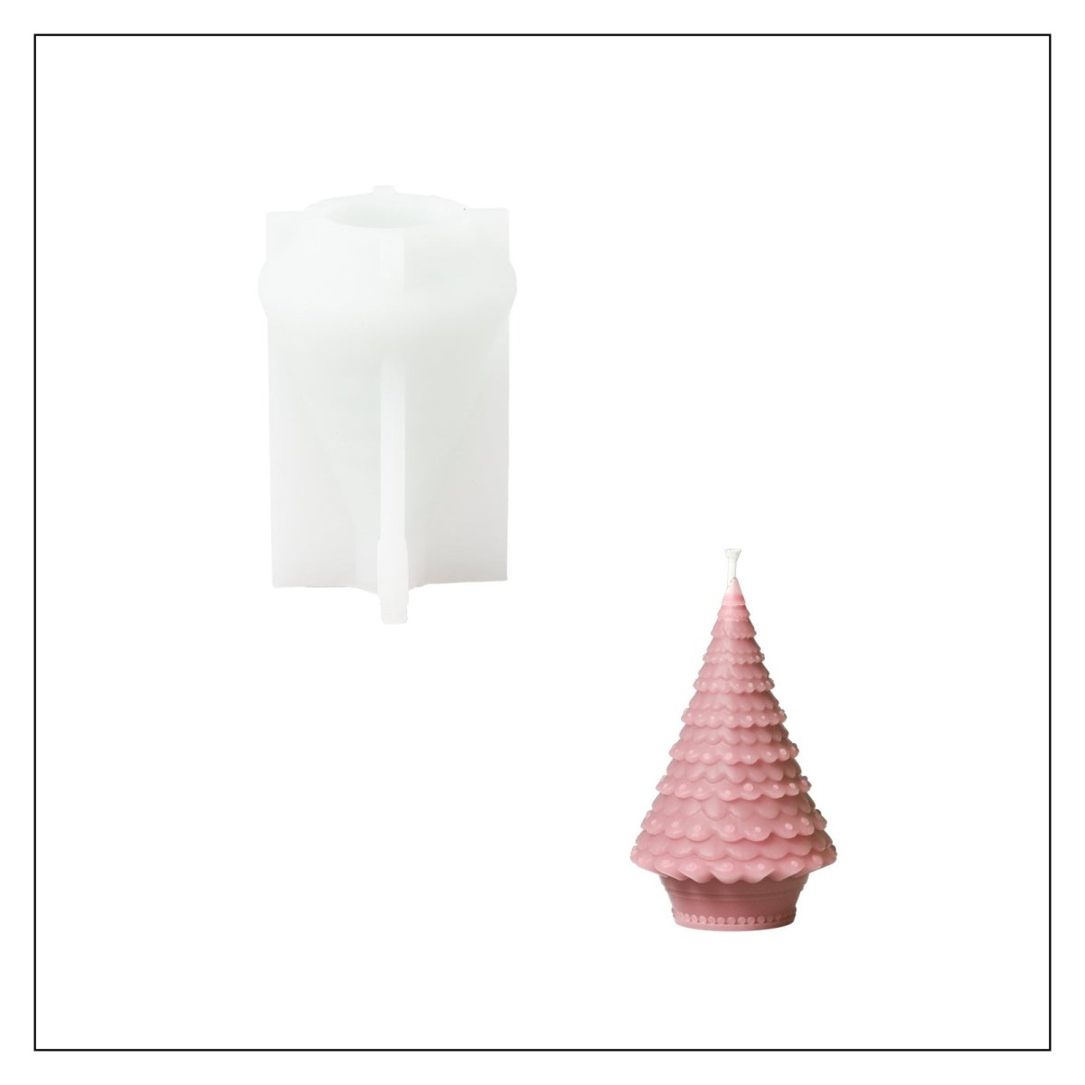 Cupcake Christmas Tree Candle Silicone Mold3D Candle MoldLZ0757