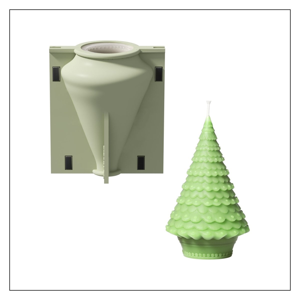 Cupcake Christmas Tree Candle Silicone Mold3D Candle MoldLZ0758