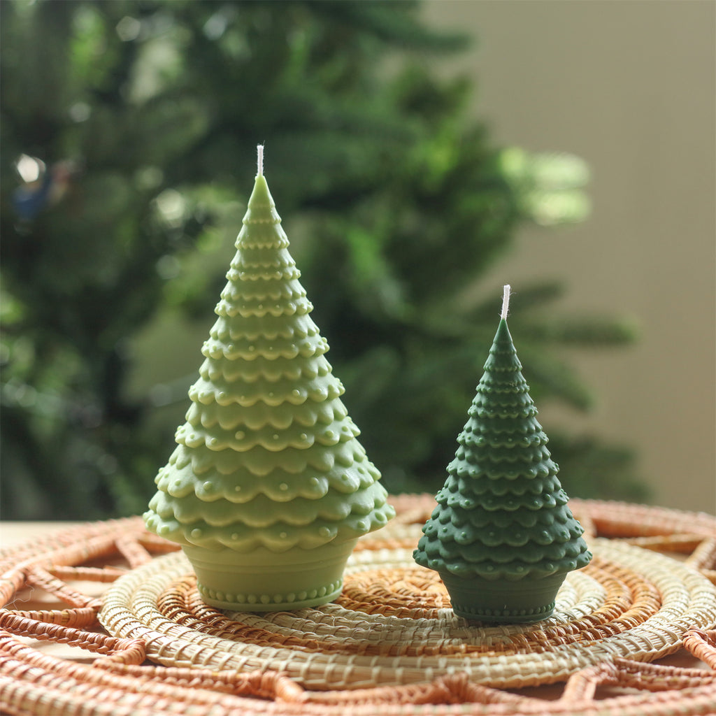 Green Christmas tree candles add a festive charm to your holiday decor-Boowan Nicole