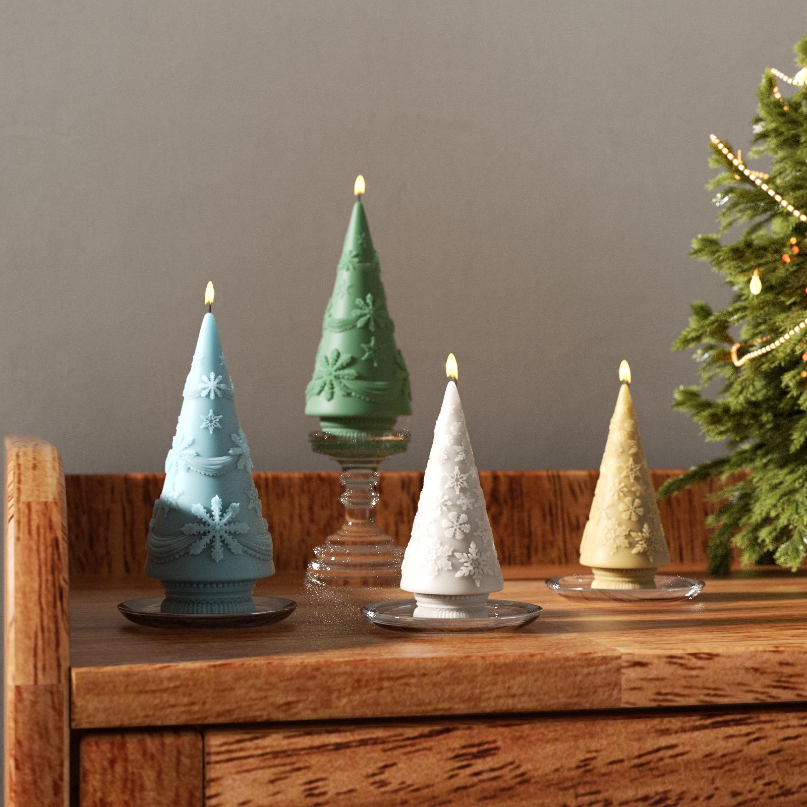 Winter Whimsy Snowflake Christmas Tree Silicone Mold Collection