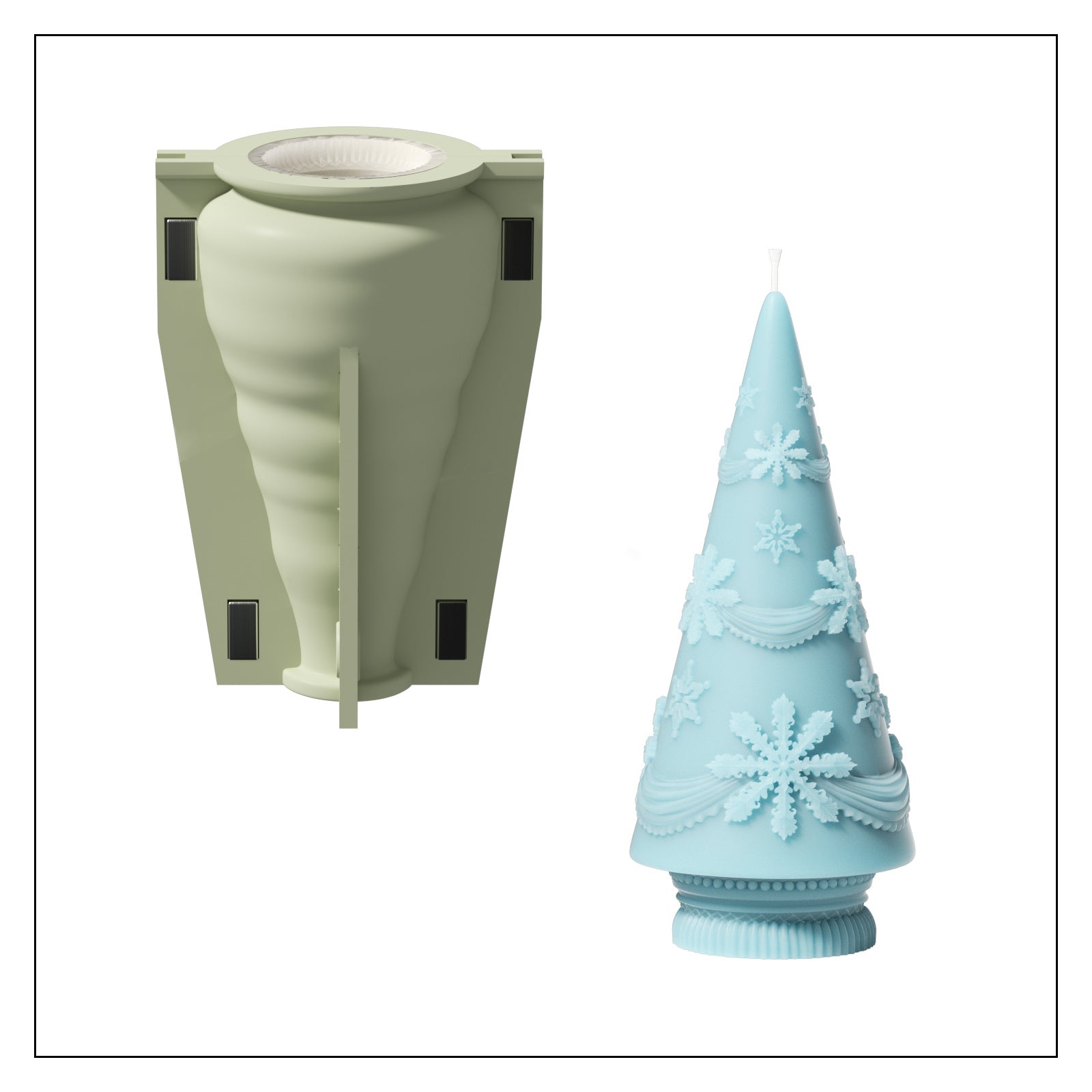 Winter Whimsy Snowflake Christmas Tree Silicone Mold Collection