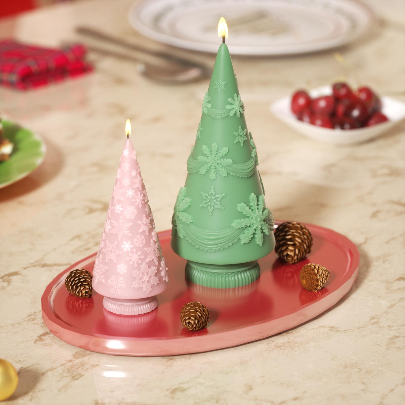 Winter Whimsy Snowflake Christmas Tree Silicone Mold Collection