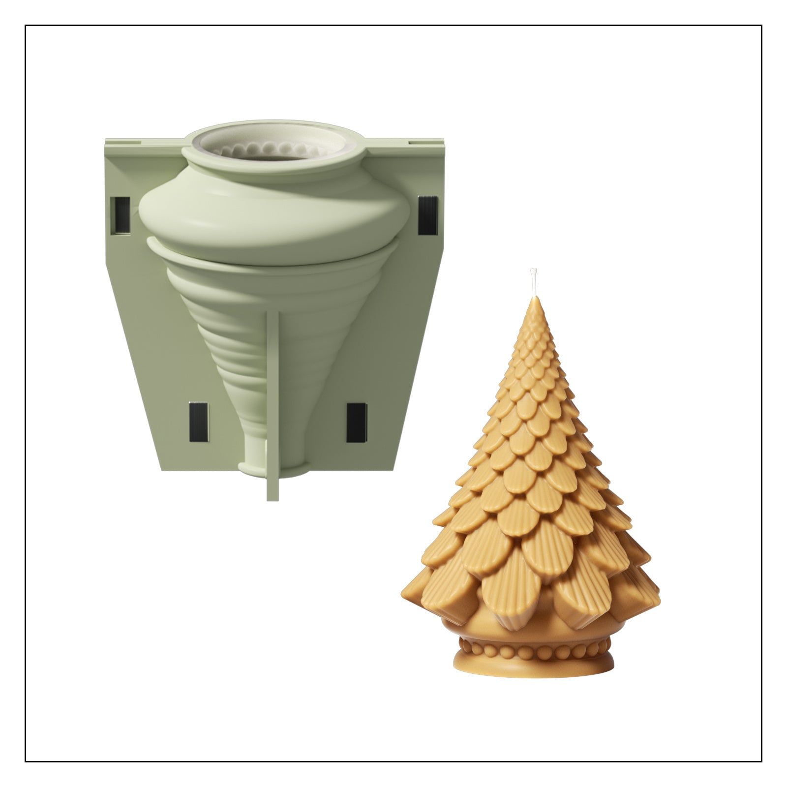 Tannenzapfen-Weihnachtsbaum-Kerzen-Silikonform