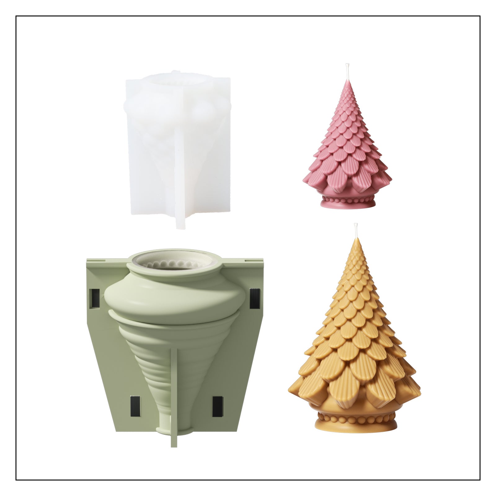 Tannenzapfen-Weihnachtsbaum-Kerzen-Silikonform