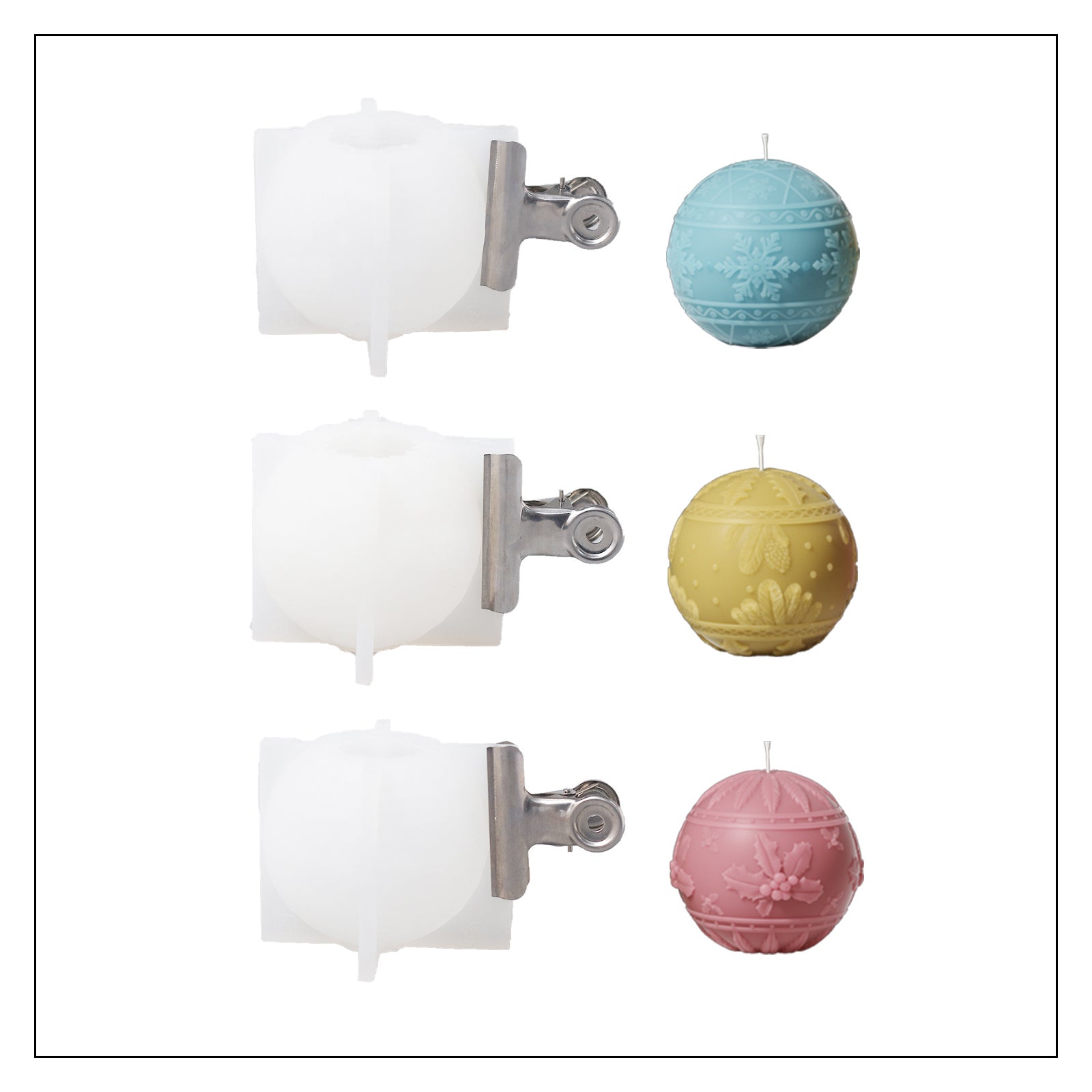 Weihnachtsanhänger, Christbaumkugel, Lichtkerze, Silikonform-Kollektion