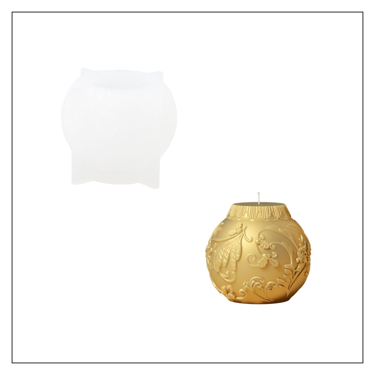 Christmas Mistletoe Bauble Light Candle Silicone Mold3D Candle MoldLZ0773