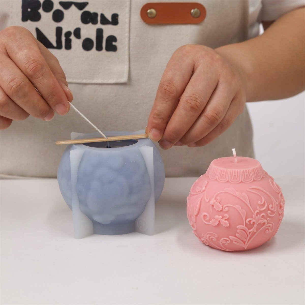 Christmas Mistletoe Bauble Light Candle Silicone Mold3D Candle MoldLZ0773