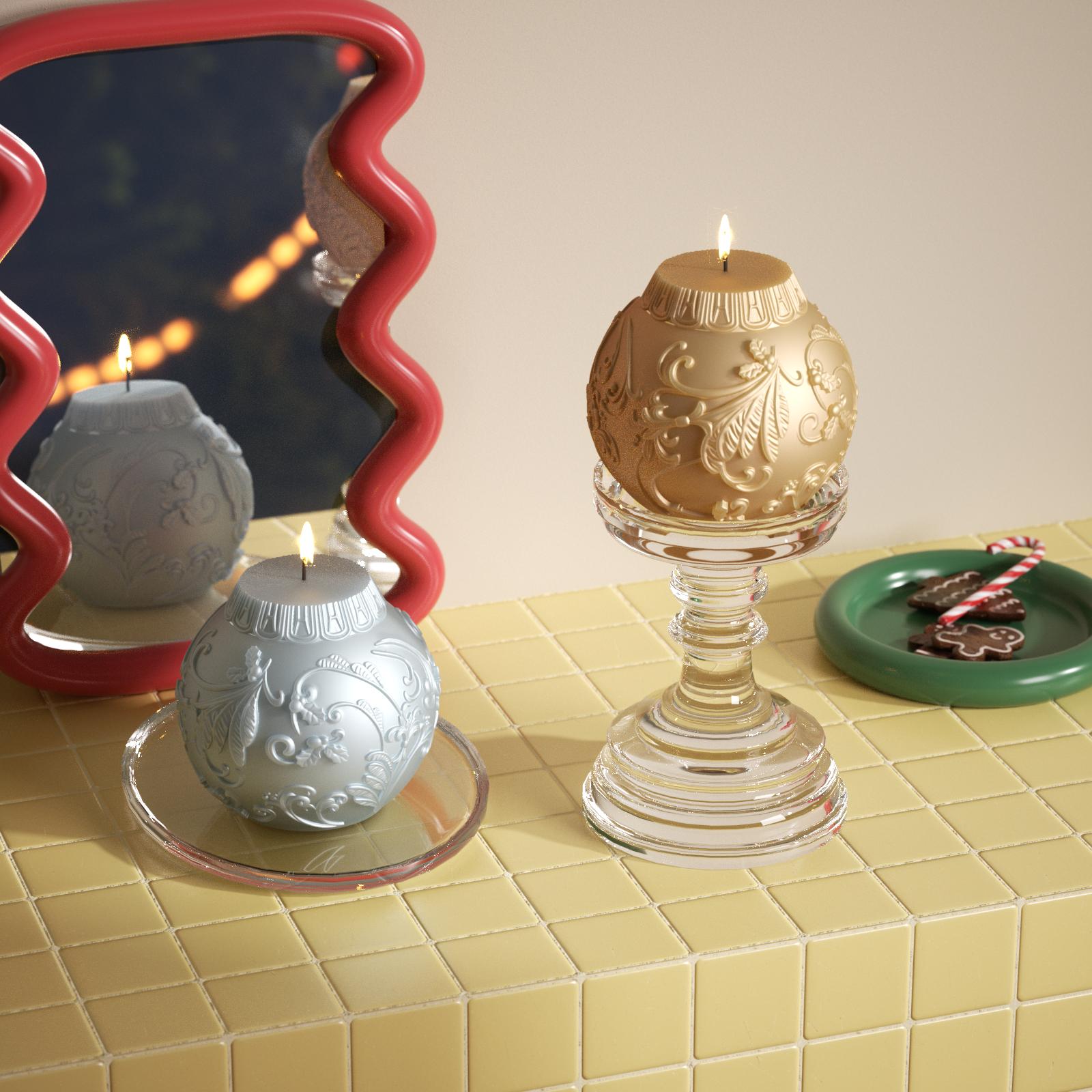 クリスマス・ミストルトー・バウブル・ライト・キャンドル・シリコンモールド