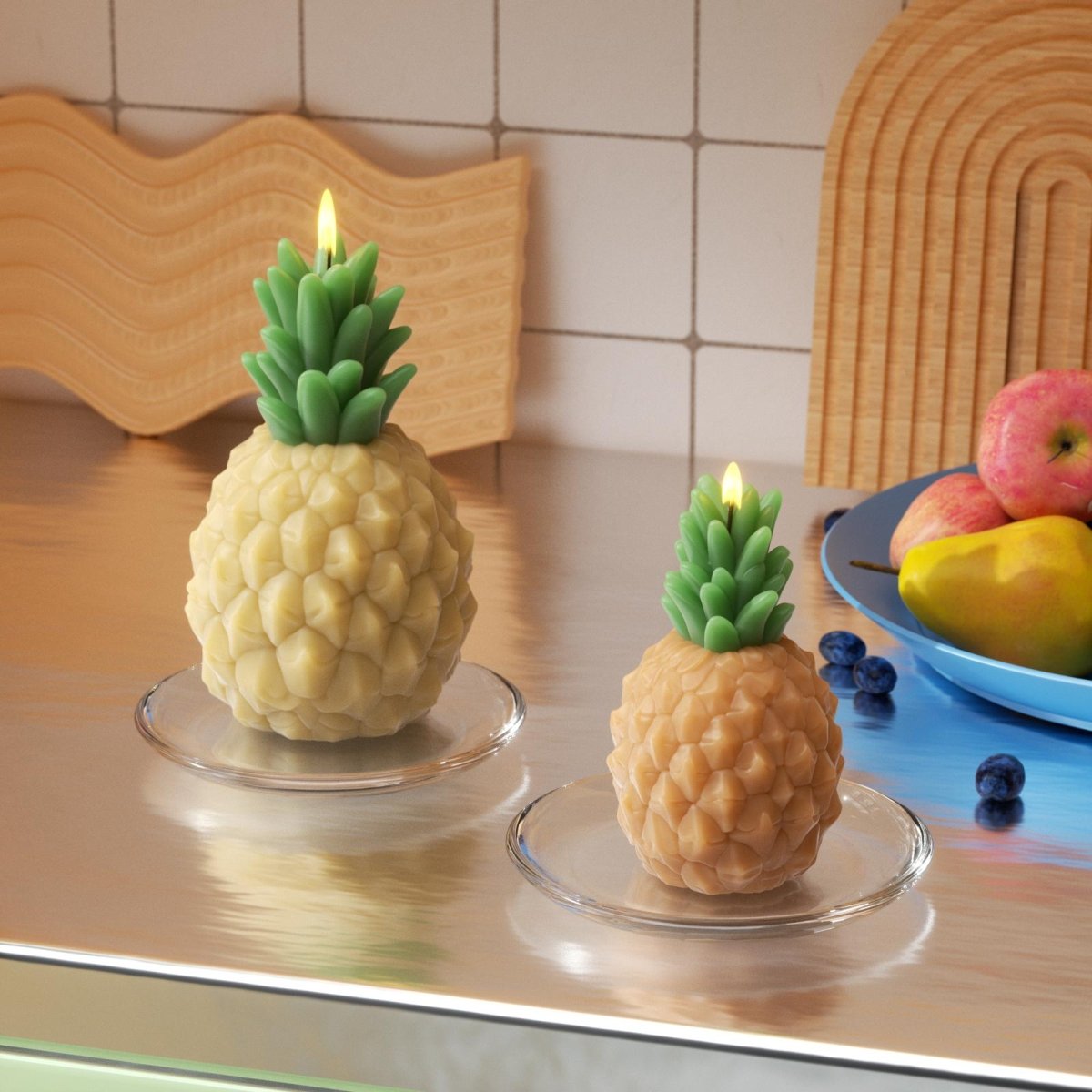 Pineapple candles with fruity summer scent, perfect for kitchen or dining table decor-Boowan Nicole
