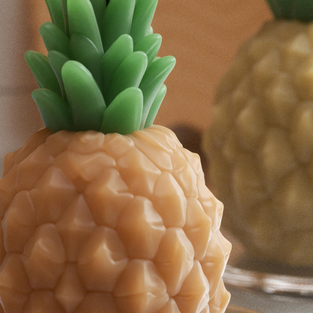 Realistic pineapple candle with detailed texture, perfect for tropical home decor-Boowan Nicole