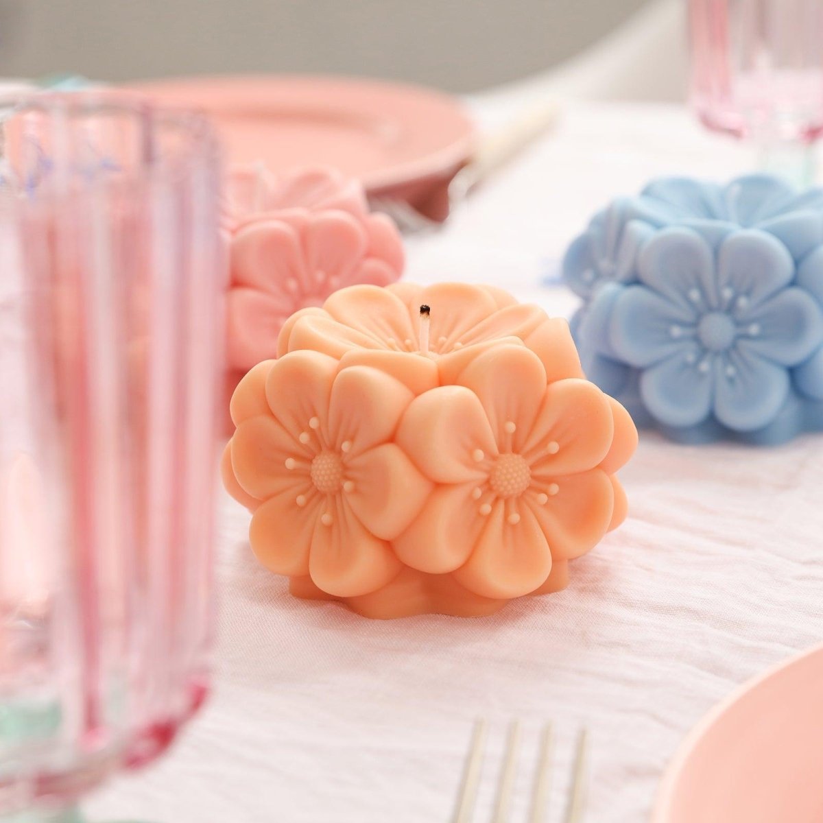 Eternal Spring Sakura Candle Silicone Mold3D Candle MoldLZ0697