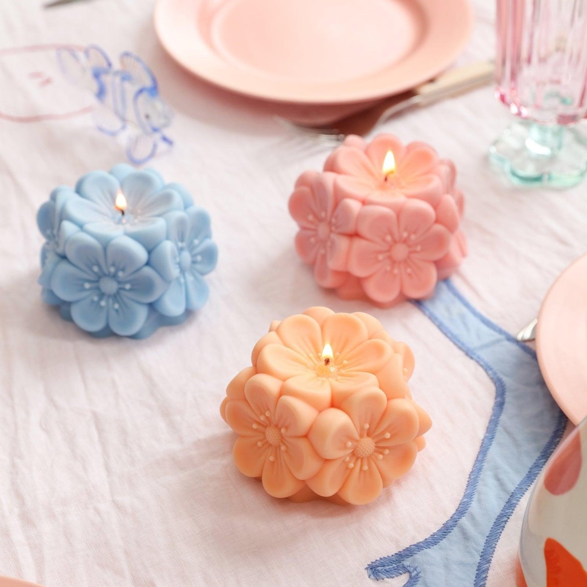 Eternal Spring Sakura Candle Silicone Mold3D Candle MoldLZ0697