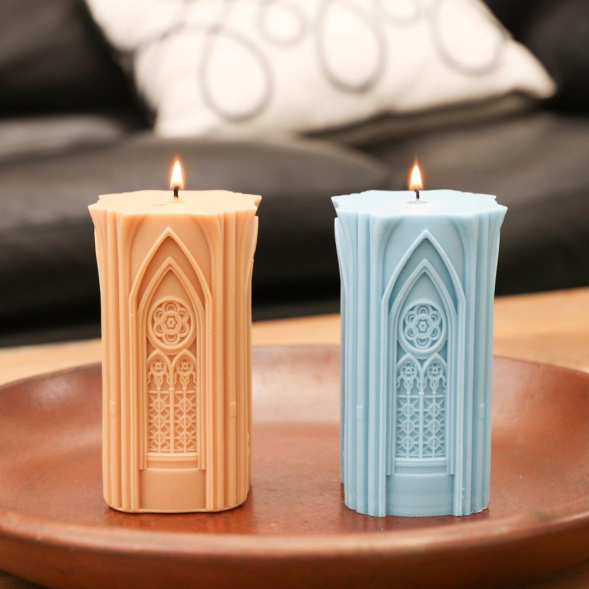 Gothic Architecture Pillar Candle Silicone Mold3D Candle MoldLZ0704