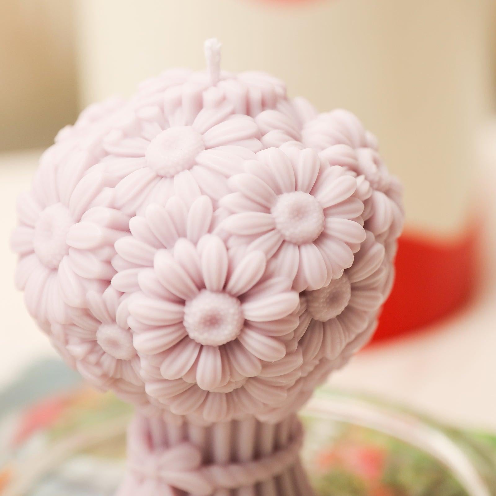 Purple Daisy Bouquet Flourishing Candle-Boowan Nicole