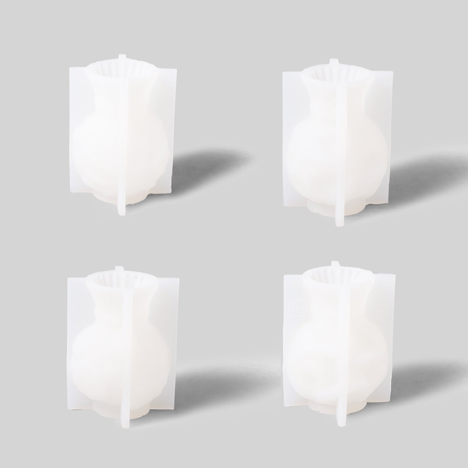 Four white silicone molds for making Bouquet Flourishing Candle - Boowan Nicole