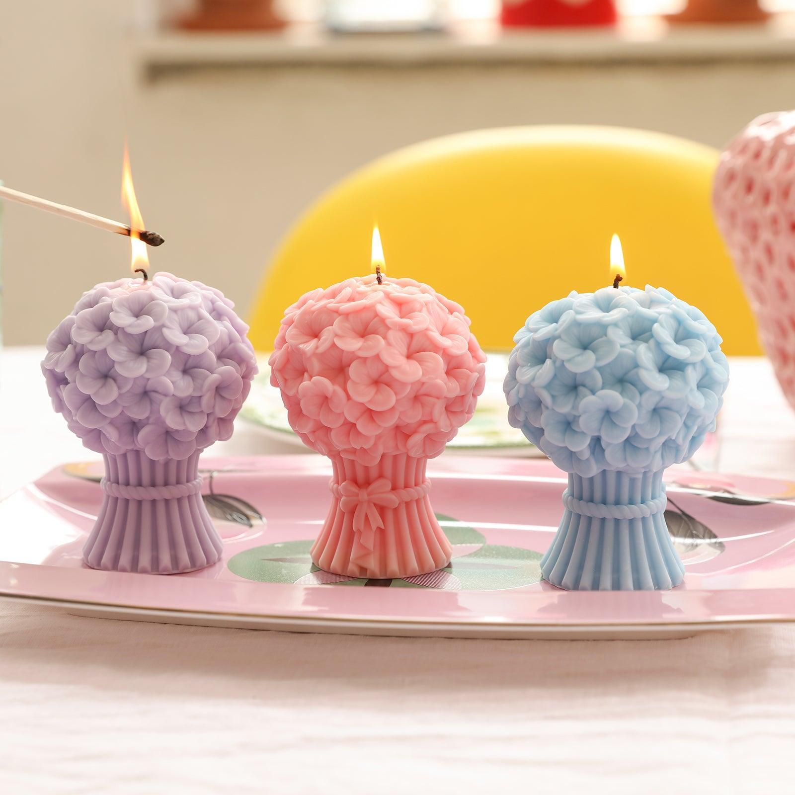 Bouquet Flourishing Candle on Light Tray - Boowan Nicole