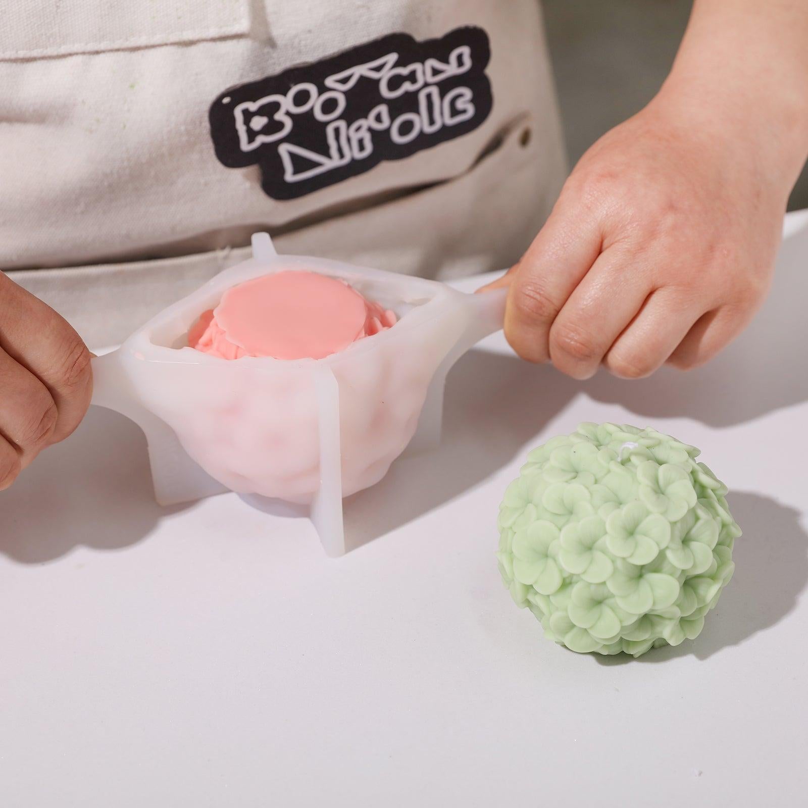 Soft silicone mold makes Whispering Hydrangea Orbs Candle easier to pop out - Boowan Nicole