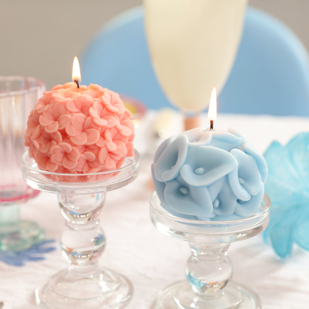 Pink and Blue Whispering Hydrangea Orbs Candle-Boowan Nicole