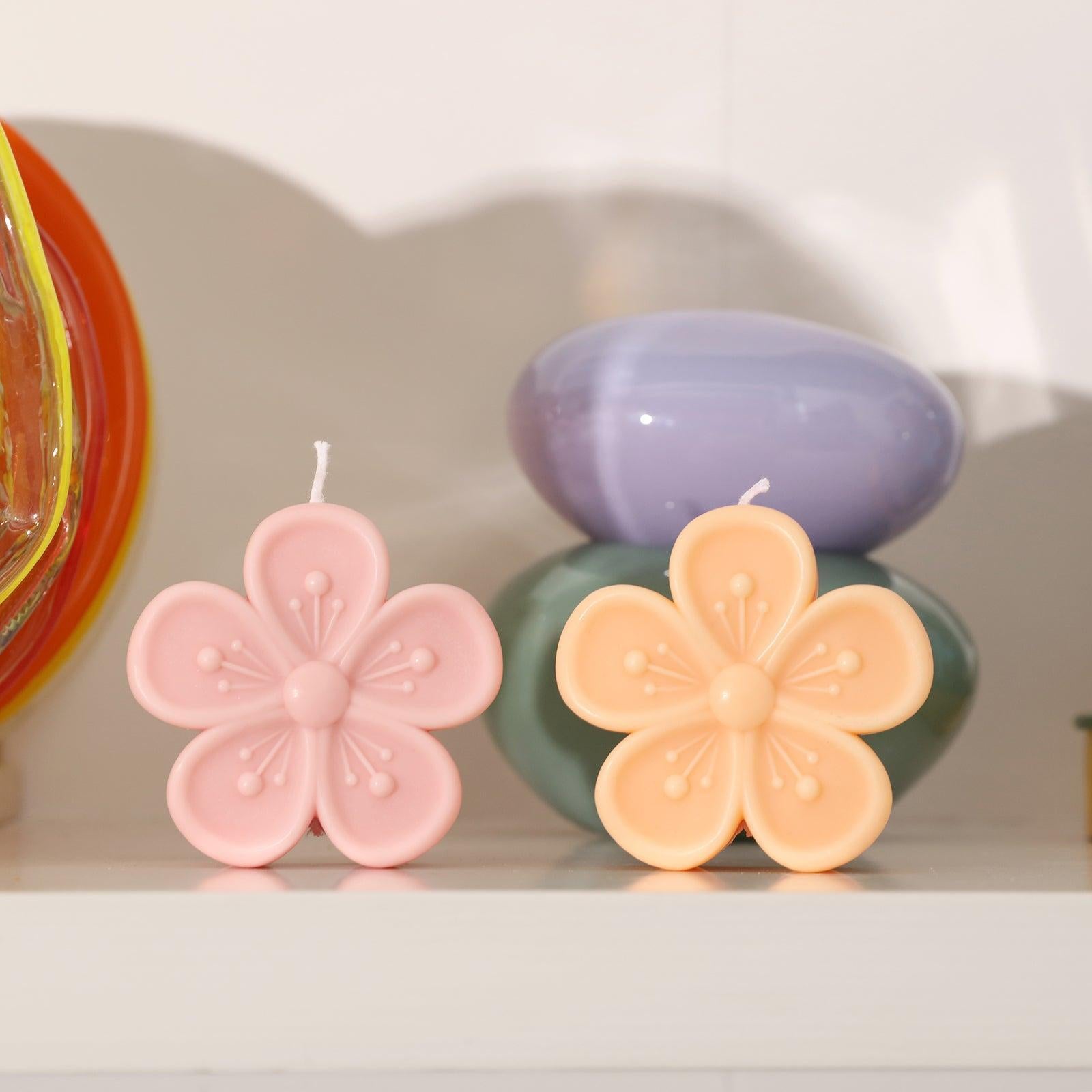 Pink and Yellow Peach Blossom Candle-Boowan Nicole