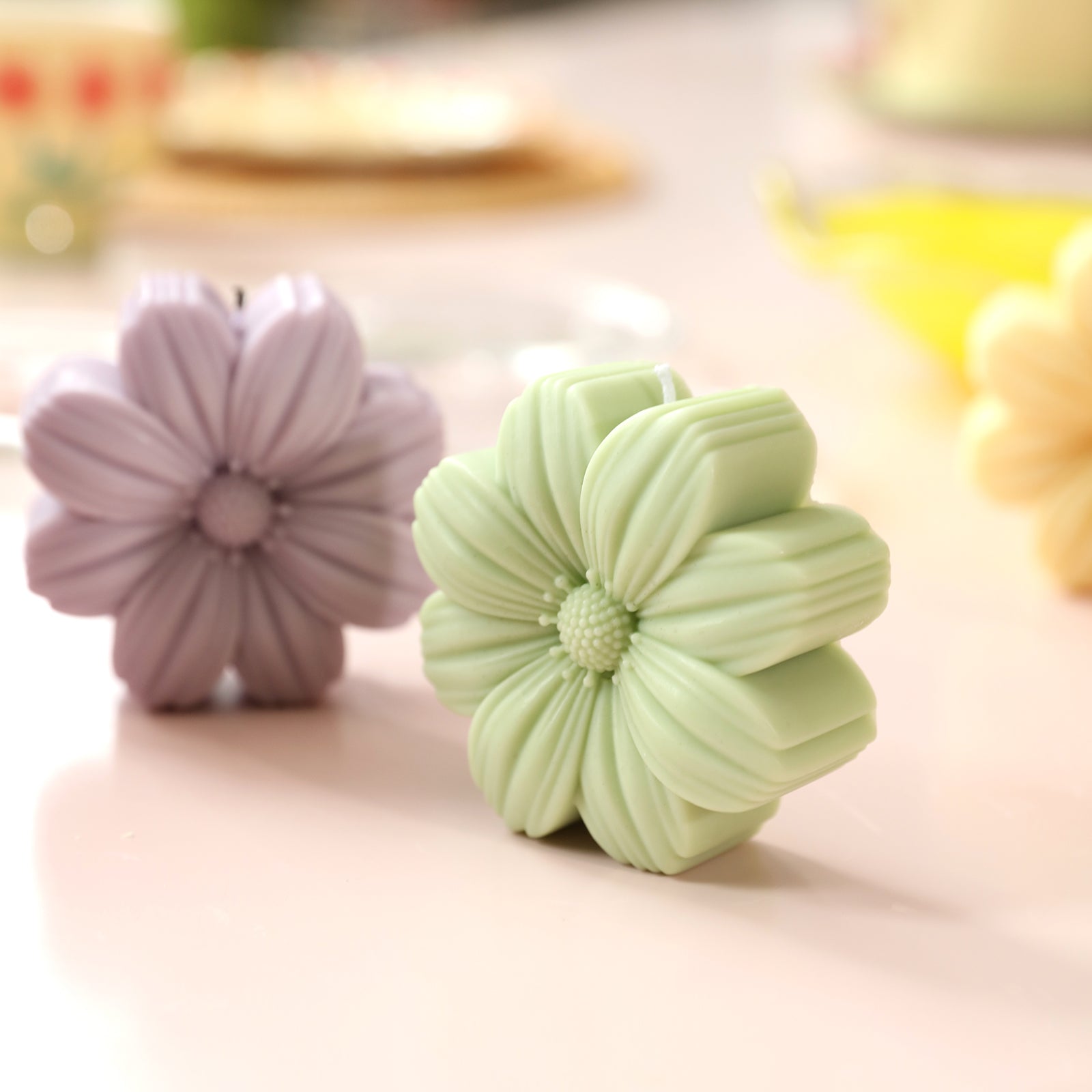 Green and Purple Cosmos Candle-Boowan Nicole