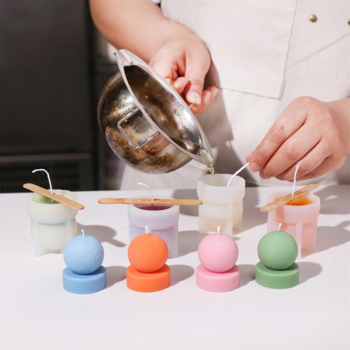 Play Ball Tealight Candle Silicone Mold Collection3D Candle MoldLZ0700+(A0305*5)