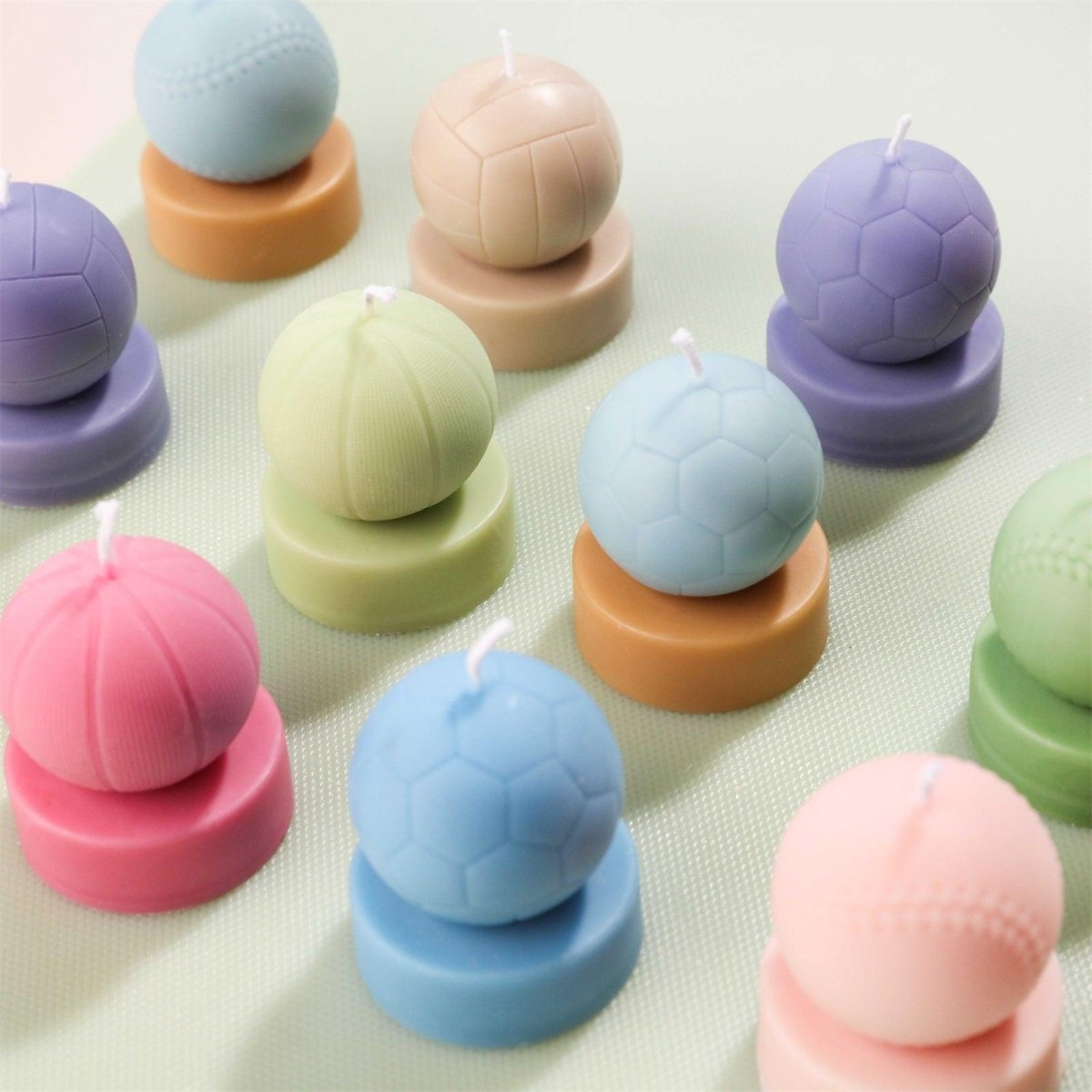 Play Ball Tealight Candle Silicone Mold Collection3D Candle MoldLZ0700+(A0305*5)