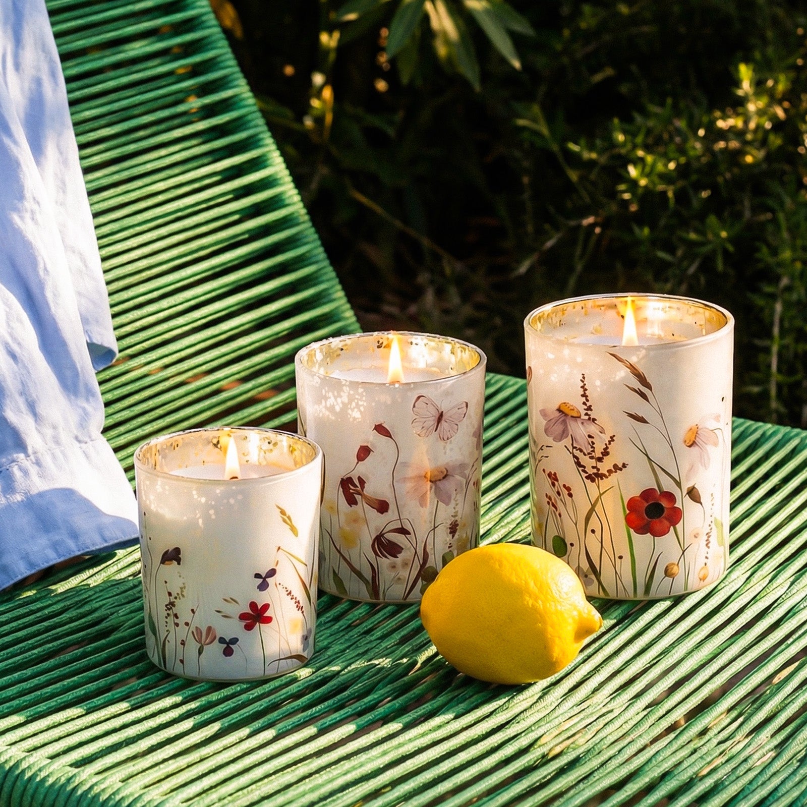 Butterflies in Bloom Glass Candle Jar Collection