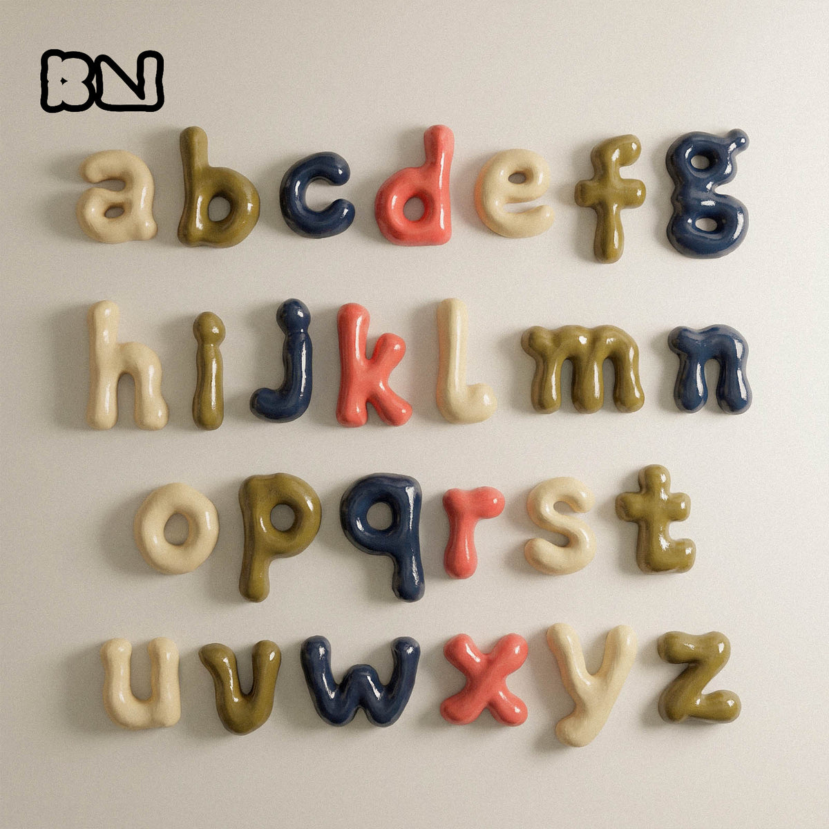 Large Lowercase Alphabet Decorative Ornament Silicone Mold