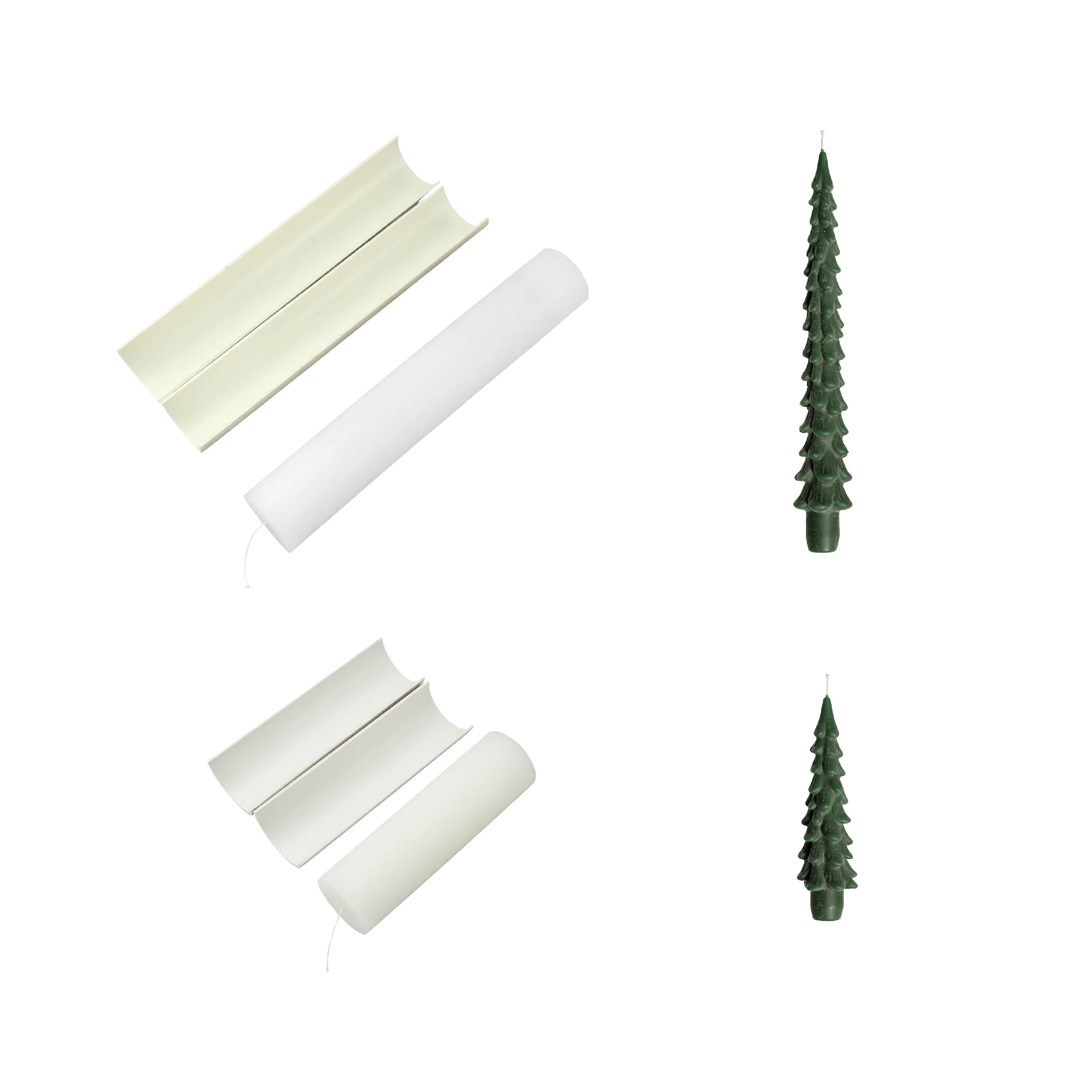 Winter Pine Taper Candle Silicone Mold Collection